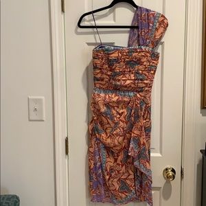 Nicole Miller size 2 one shoulder cocktail dress